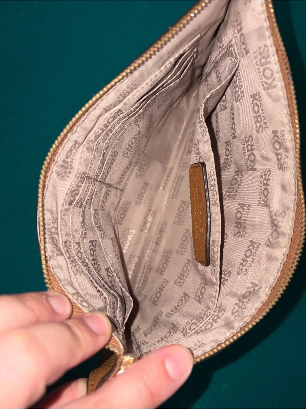 Michael Kors Tan Leather Wristlet